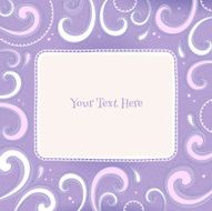 Swirls colorful vintage background Curls and drops on purple back