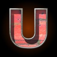 Vector old metal letter u N2