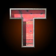 Vector old metal letter t