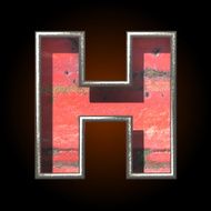 Vector old metal letter h N2