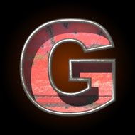 Vector old metal letter g N3