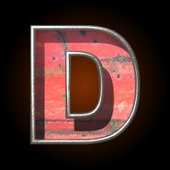 Vector old metal letter d N2