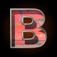 Vector old metal letter b