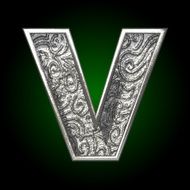 Vector silver cutted figure v