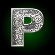 Vector silver cutted figure p