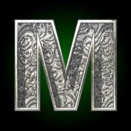 Vector silver cutted figure m