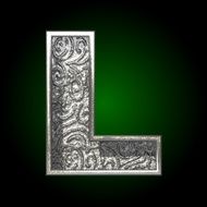 Vector silver cutted figure l