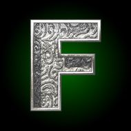 Vector silver cutted figure f