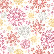 Folk floral circles abstract seamless pattern background