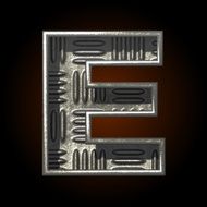 vector metal construction figure e
