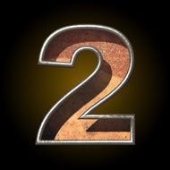 Vector old metal letter 2 N3