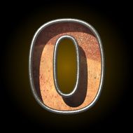 Vector old metal letter 0 N2