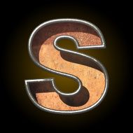 Vector old metal letter s