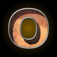 Vector old metal letter o N2