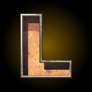 Vector old metal letter l