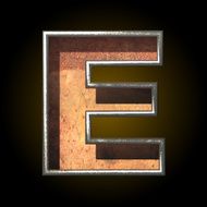 Vector old metal letter e N2