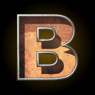 Vector old metal letter b N2