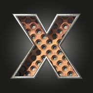 Vector old metal letter x N3