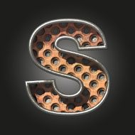 Vector old metal letter s N2