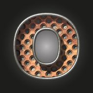 Vector old metal letter o N3
