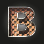 Vector old metal letter b N3