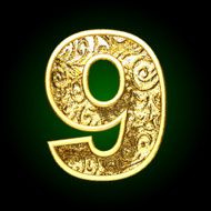 Vector golden cutted figure 9