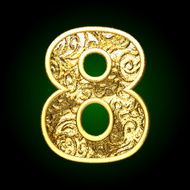 Vector golden cutted figure 8
