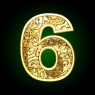 Vector golden cutted figure 6