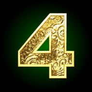 Vector golden cutted figure 4