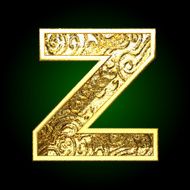 Vector golden cutted figure z