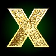 Vector golden cutted figure x