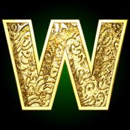 Vector golden cutted figure w