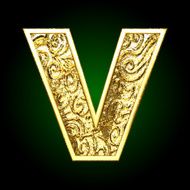 Vector golden cutted figure v