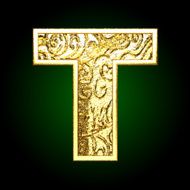 Vector golden cutted figure t