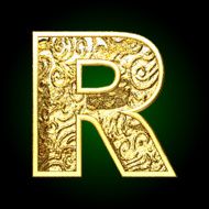 Vector golden cutted figure r
