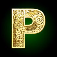 Vector golden cutted figure p
