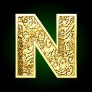 Vector golden cutted figure n