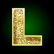 Vector golden cutted figure l
