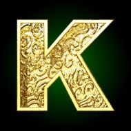 Vector golden cutted figure k