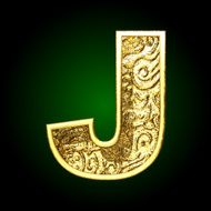 Vector golden cutted figure j