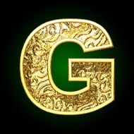 Vector golden cutted figure g