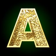 Vector golden cutted figure a