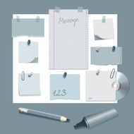 Message board with paper notes