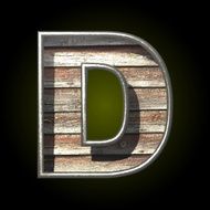 Vector wooden cutted figure d