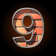 Vector brick cutted figure 9