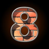 Vector brick cutted figure 8