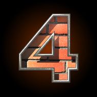 Vector brick cutted figure 4