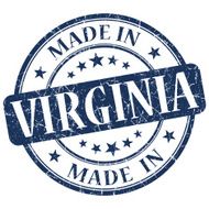 made in Virginia blue round grunge isolated stamp