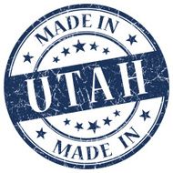 made in Utah blue round grunge isolated stamp