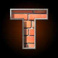 Vector brick cutted figure t
